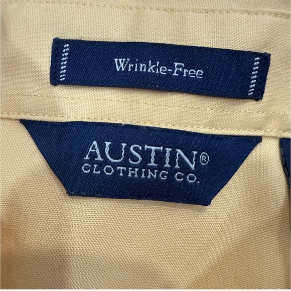 Austin Clothing Co Yellow Button Front Shirt Womens Large Wrinkle Free Cotton - Picture 2 of 11